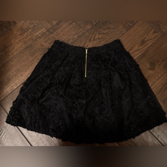 Worthington Black Floral Appliqué Skater Skirt - Picture 3 of 3